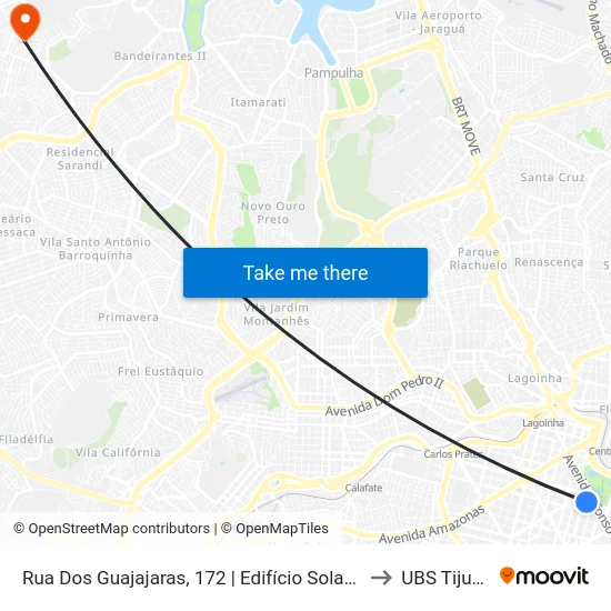 Rua Dos Guajajaras, 172 | Edifício Solar 2 to UBS Tijuca map