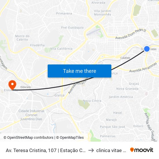 Av. Teresa Cristina, 107 | Estação Carlos Prates to clinica vitae center map
