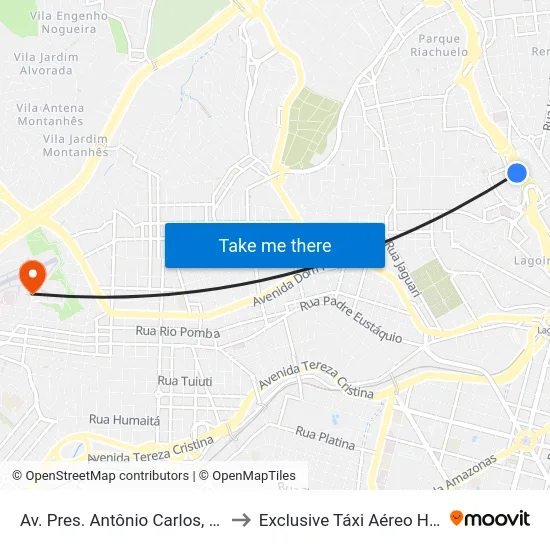 Av. Pres. Antônio Carlos, 1143 | Conjunto Iapi to Exclusive Táxi Aéreo Helicóptero e Avião map