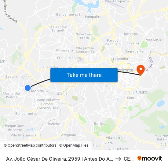 Av. João César De Oliveira, 2959 | Antes Do Antigo Iria Diniz to CEPAI map