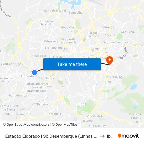 Estação Eldorado | Só Desembarque (Linhas Encerrando Viagem) to Ibmec map