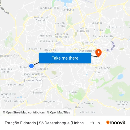 Estação Eldorado | Só Desembarque (Linhas Encerrando Viagem) to Ibmec map