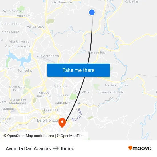 Avenida Das Acácias to Ibmec map