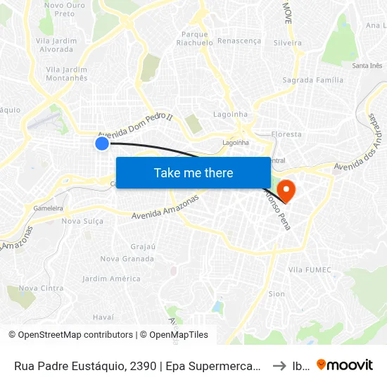 Rua Padre Eustáquio, 2390 | Epa Supermercados E Oposto A Igreja Padre Eustáquio to Ibmec map