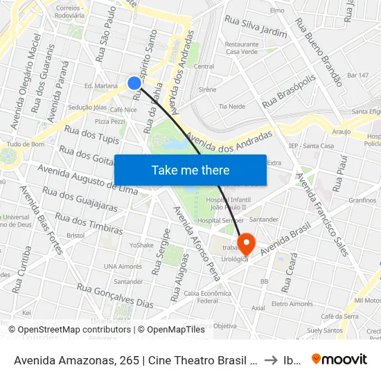 Avenida Amazonas, 265 | Cine Theatro Brasil 3 (Depois Da Praça 7) to Ibmec map