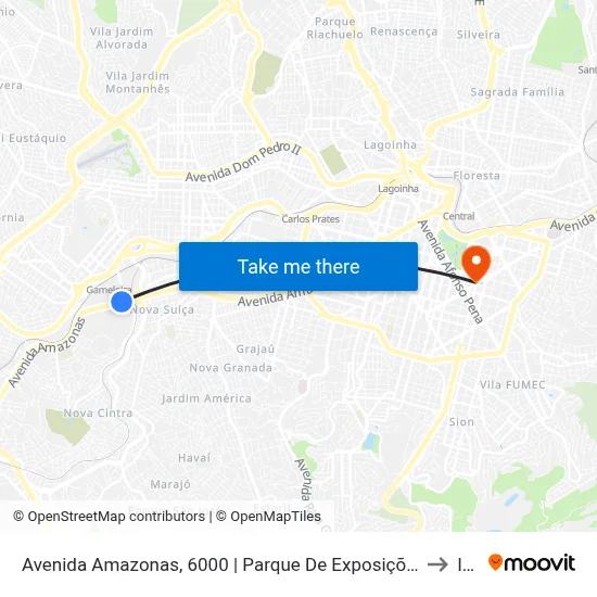 Avenida Amazonas, 6000 | Parque De Exposições Da Gameleira/Expominas E Oposto Ao Cefet-Mg Campus VI to Ibmec map