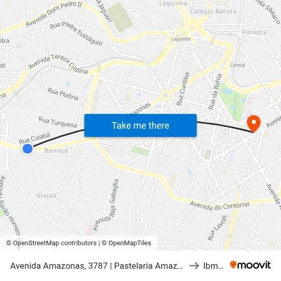 Avenida Amazonas, 3787 | Pastelaria Amazonas to Ibmec map