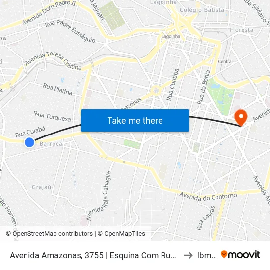 Avenida Amazonas, 3755 | Esquina Com Rua Japão 2 to Ibmec map