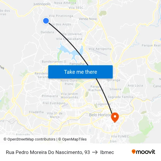 Rua Pedro Moreira Do Nascimento, 93 to Ibmec map
