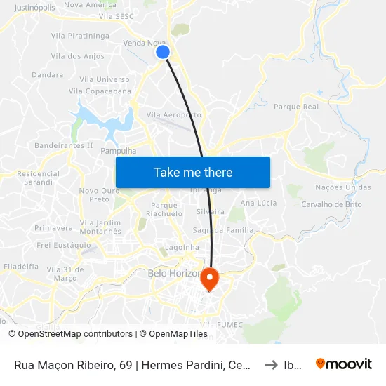 Rua Maçon Ribeiro, 69 | Hermes Pardini, Cem Venda Nova to Ibmec map