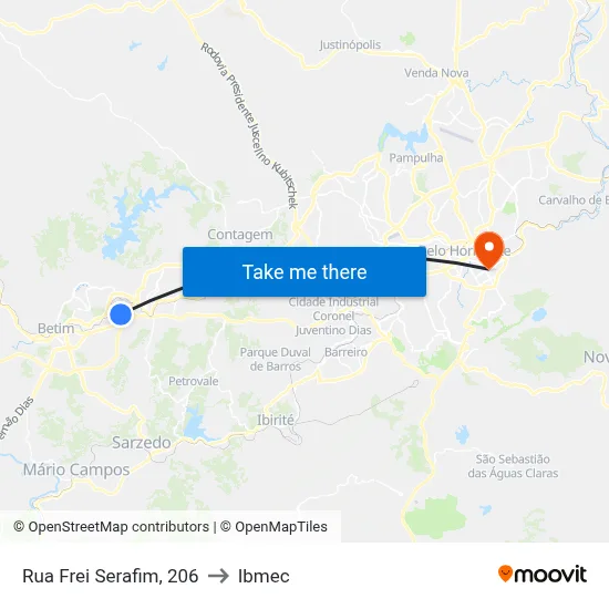 Rua Frei Serafim, 206 to Ibmec map