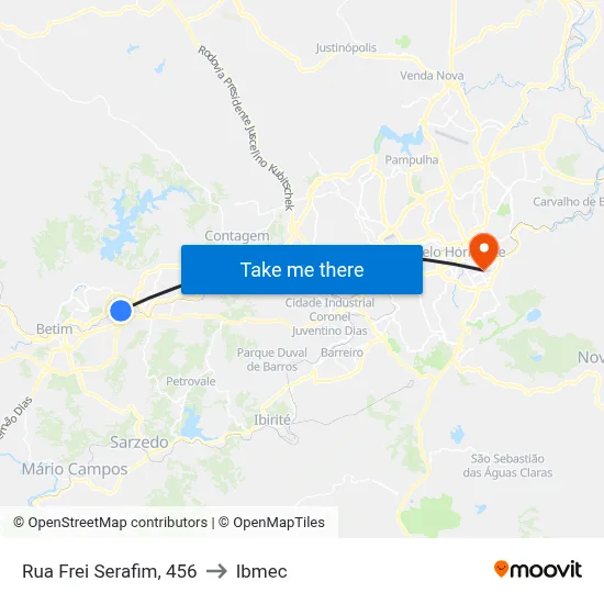 Rua Frei Serafim, 456 to Ibmec map