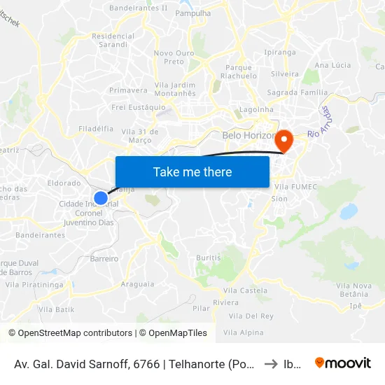 Av. Gal. David Sarnoff, 6766 | Telhanorte (Ponto Provisório) to Ibmec map