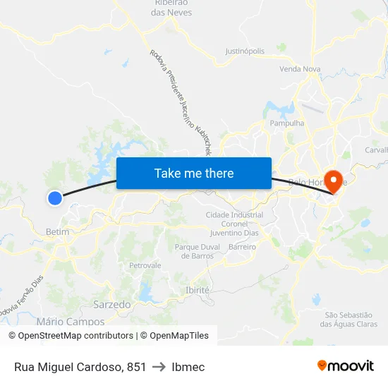 Rua Miguel Cardoso, 851 to Ibmec map