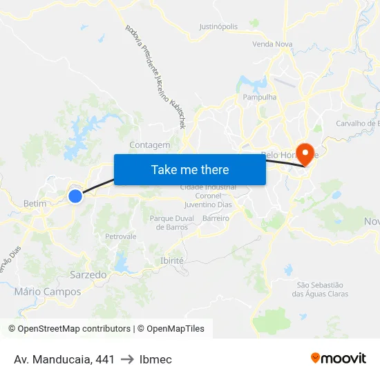 Av. Manducaia, 441 to Ibmec map
