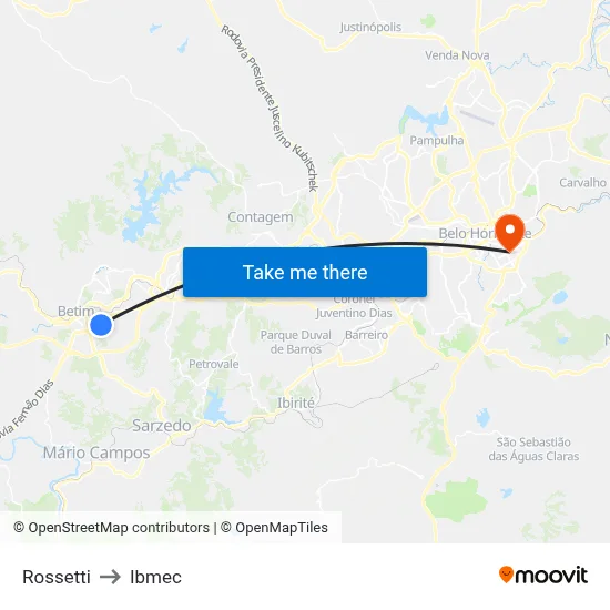 Rossetti to Ibmec map