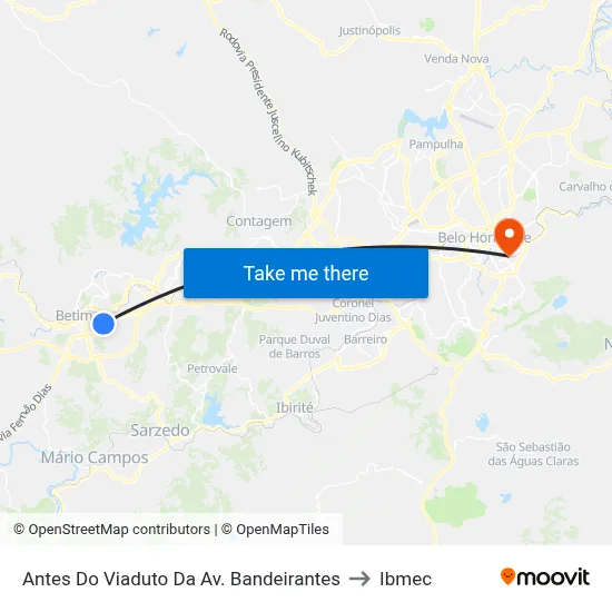 Antes Do Viaduto Da Av. Bandeirantes to Ibmec map