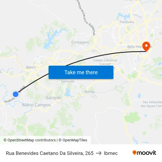 Rua Benevides Caetano Da Silveira, 265 to Ibmec map