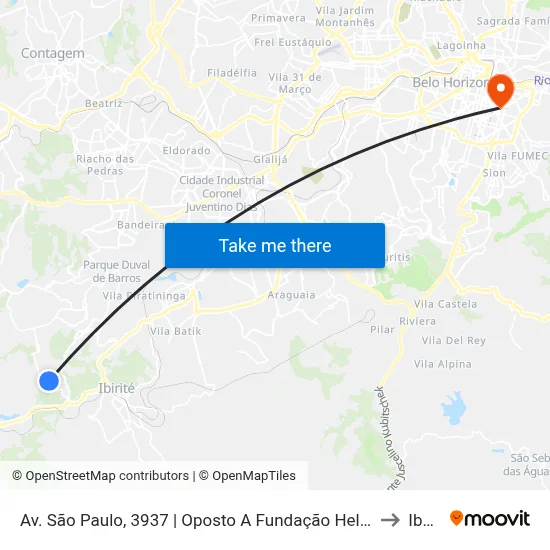 Av. São Paulo, 3937 | Oposto A Fundação Helena Antipoff (Uemg) to Ibmec map