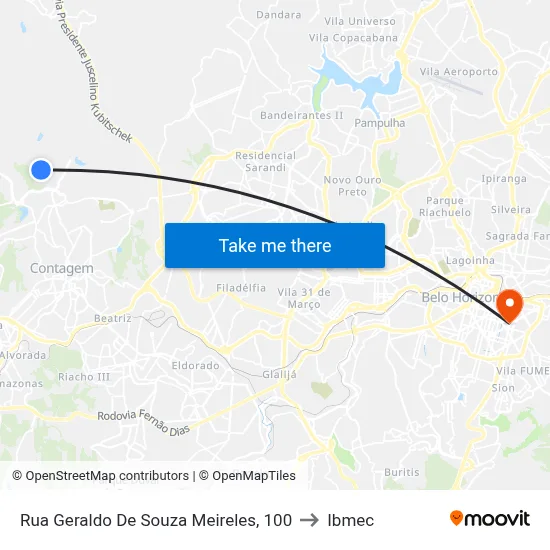 Rua Geraldo De Souza Meireles, 100 to Ibmec map