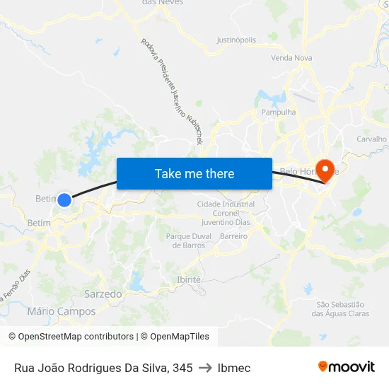 Rua João Rodrigues Da Silva, 345 to Ibmec map
