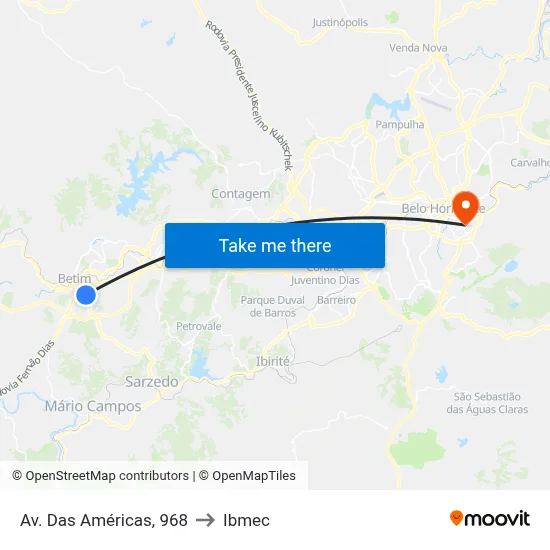 Av. Das Américas, 968 to Ibmec map