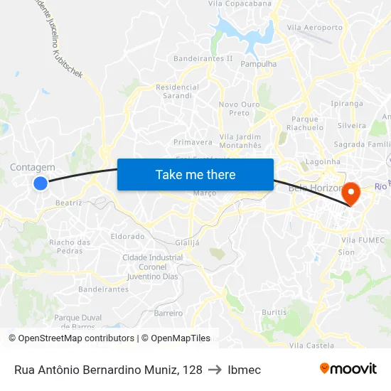 Rua Antônio Bernardino Muniz, 128 to Ibmec map