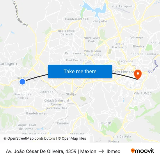Av. João César De Oliveira, 4359 | Maxion to Ibmec map