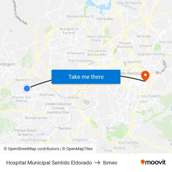 Hospital Municipal Sentido Eldorado to Ibmec map