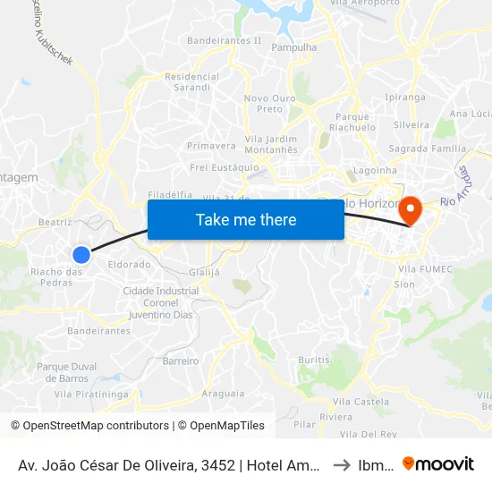 Av. João César De Oliveira, 3452 | Hotel Amsterdam to Ibmec map