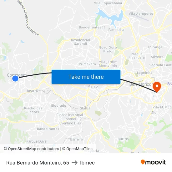 Rua Bernardo Monteiro, 65 to Ibmec map