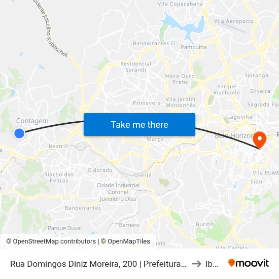 Rua Domingos Diniz Moreira, 200 | Prefeitura De Contagem to Ibmec map