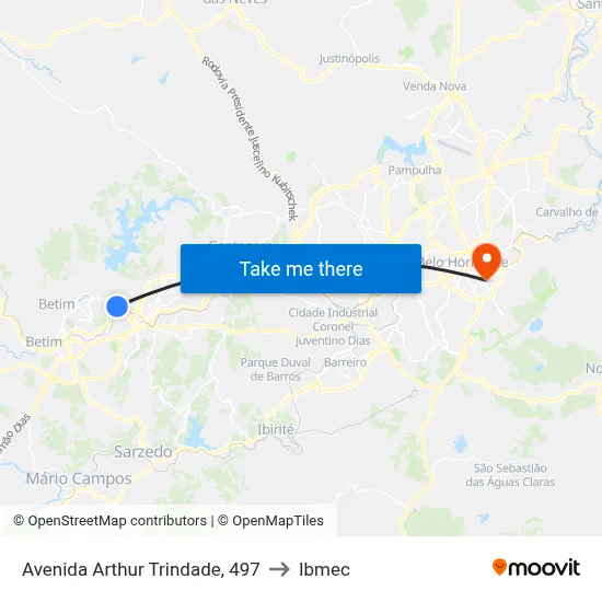 Avenida Arthur Trindade, 497 to Ibmec map