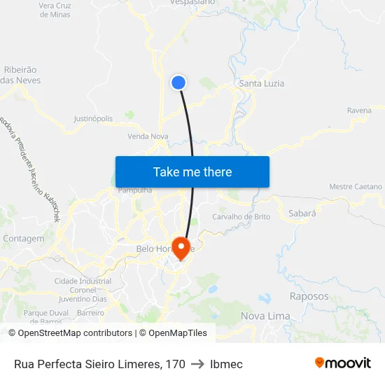 Rua Perfecta Sieiro Limeres, 170 to Ibmec map