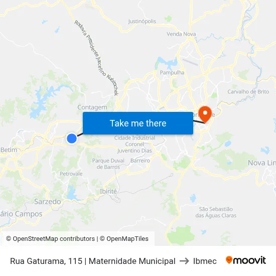 Rua Gaturama, 115 | Maternidade Municipal to Ibmec map