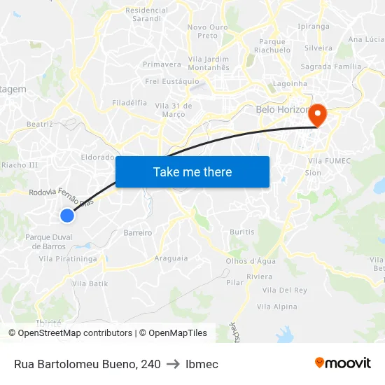 Rua Bartolomeu Bueno, 240 to Ibmec map