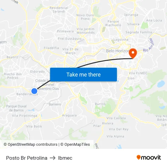 Posto Br Petrolina to Ibmec map