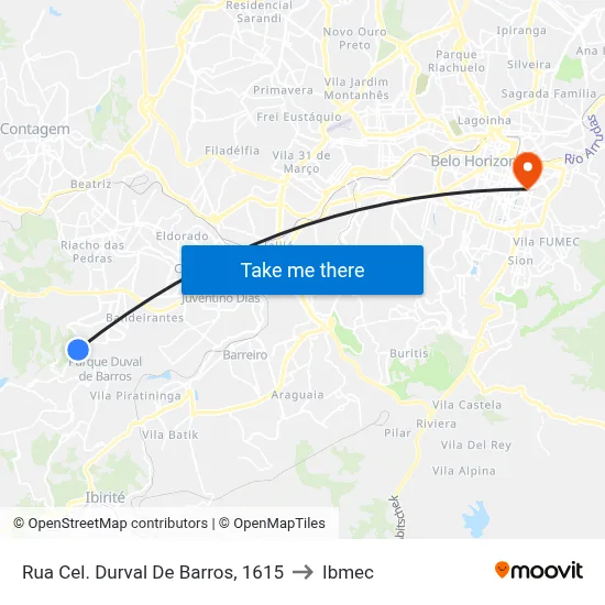 Rua Cel. Durval De Barros, 1615 to Ibmec map