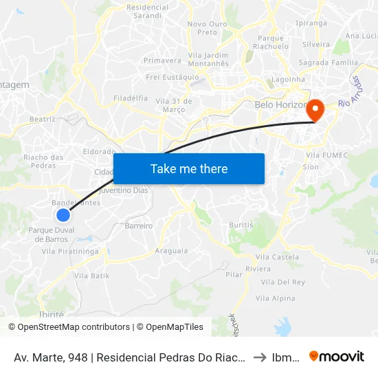 Av. Marte, 948 | Residencial Pedras Do Riacho to Ibmec map