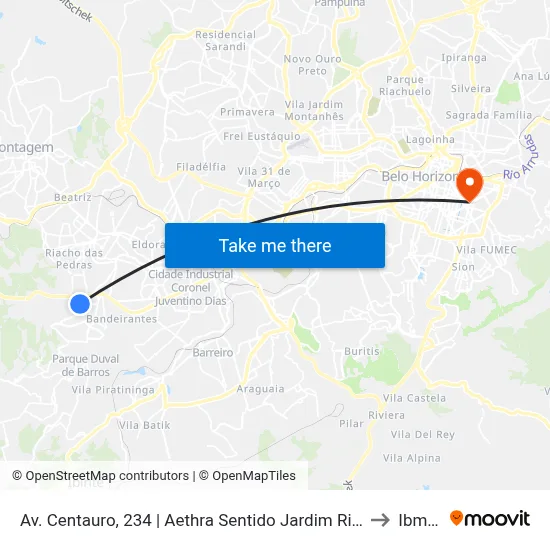 Av. Centauro, 234 | Aethra Sentido Jardim Riacho to Ibmec map