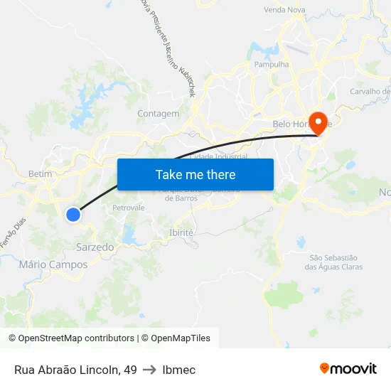 Rua Abraão Lincoln, 49 to Ibmec map