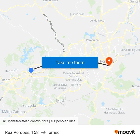 Rua Perdões, 158 to Ibmec map