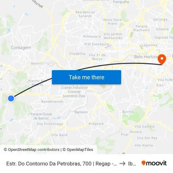 Estr. Do Contorno Da Petrobras, 700 | Regap - Sentido Petrovale to Ibmec map