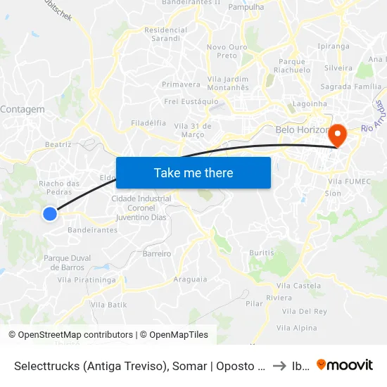 Selecttrucks (Antiga Treviso), Somar | Oposto Ao Hotel Ibis (Início Território Betim) to Ibmec map