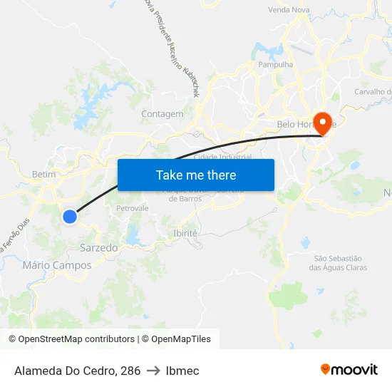 Alameda Do Cedro, 286 to Ibmec map