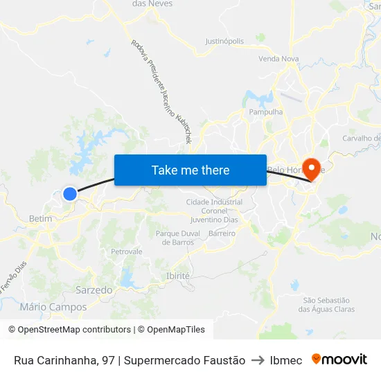 Rua Carinhanha, 97 | Supermercado Faustão to Ibmec map
