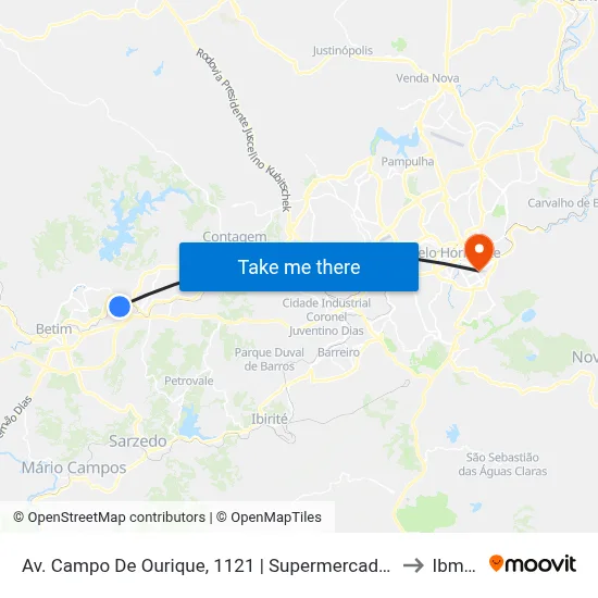 Av. Campo De Ourique, 1121 | Supermercado Bh to Ibmec map