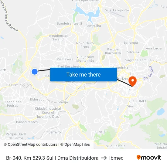 Br-040, Km 529,3 Sul | Dma Distribuidora to Ibmec map