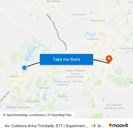 Av. Coletora Artur Trindade, 571 | Supermercado Faustão to Ibmec map