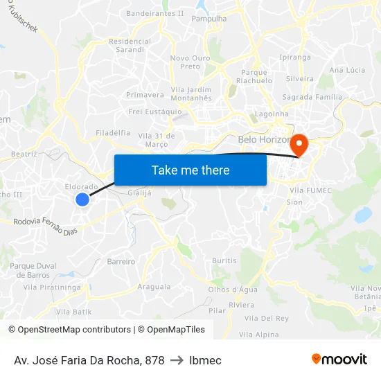 Av. José Faria Da Rocha, 878 to Ibmec map